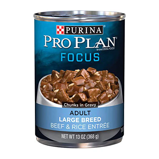 Purina, Pro Plan Focus Adult Large Breed Beef & Rice Entrée, Canned Dog Food, 13 oz