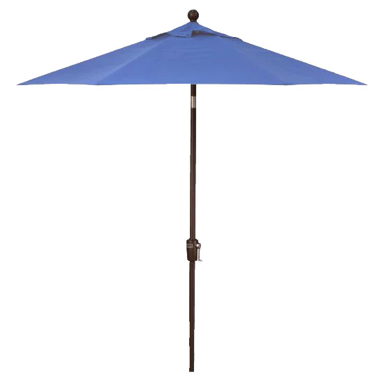 Push Button Tilt 7.5 ' Market Umbrella, Bronze Finish, Blue Sky Fabric