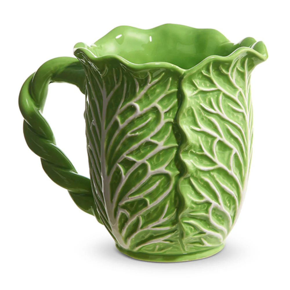 Raz, 8" Green Cabbage Pitcher