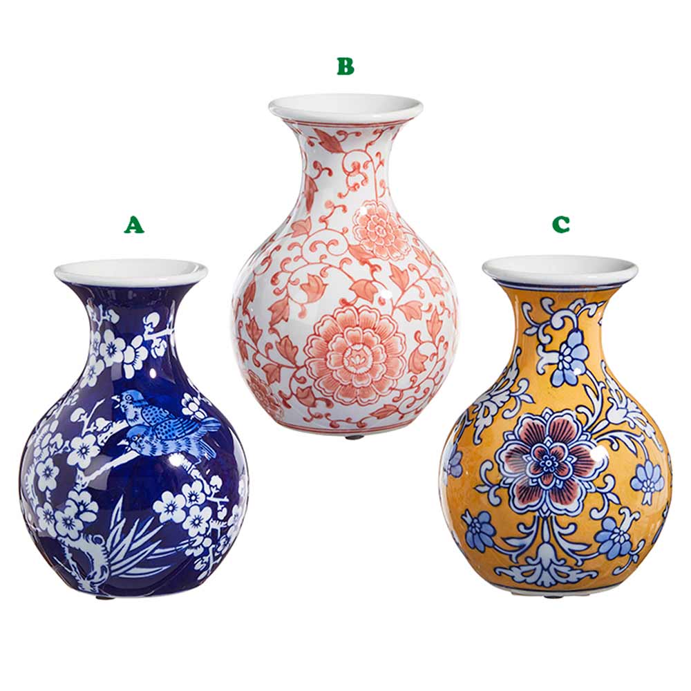 Raz, Chinoiserie Bud Vase, 6.5", Assorted & Sold Separately