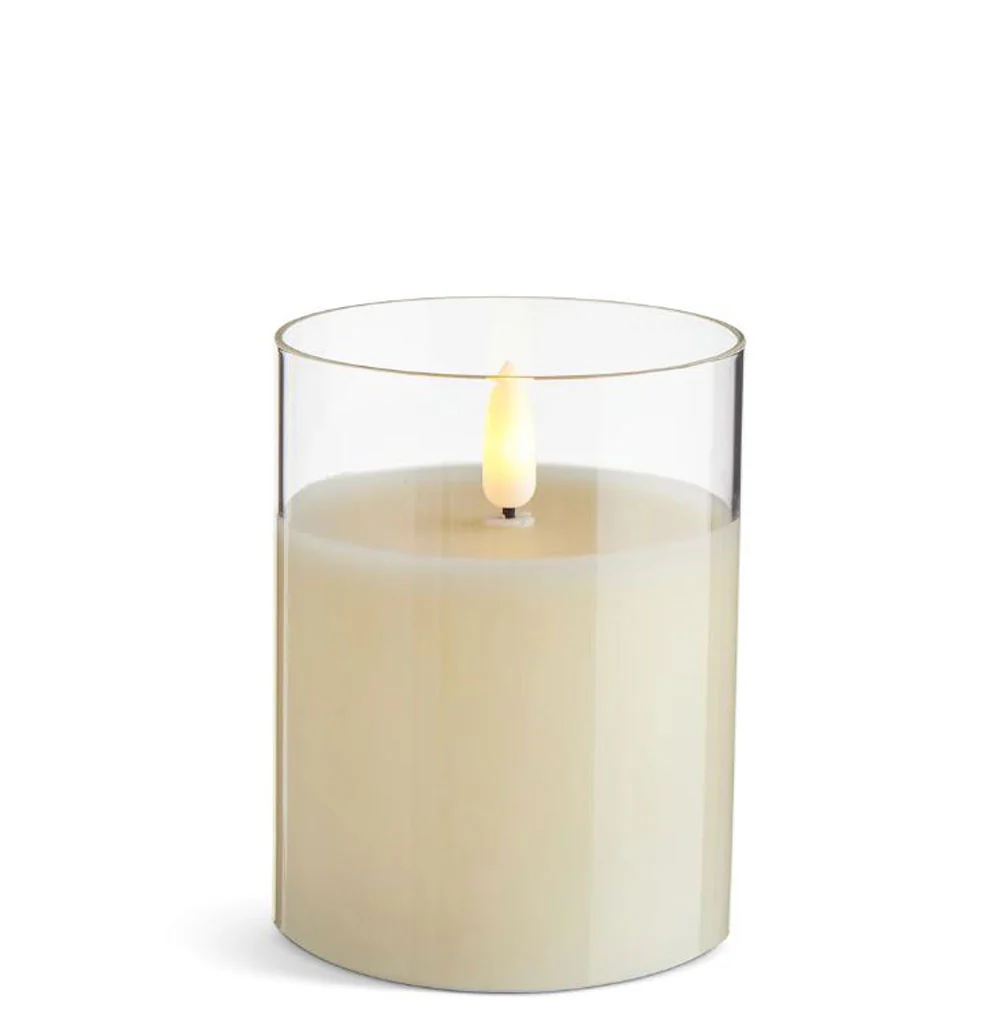 RAZ, Ivory Pillar Candle, 3.5"x4"