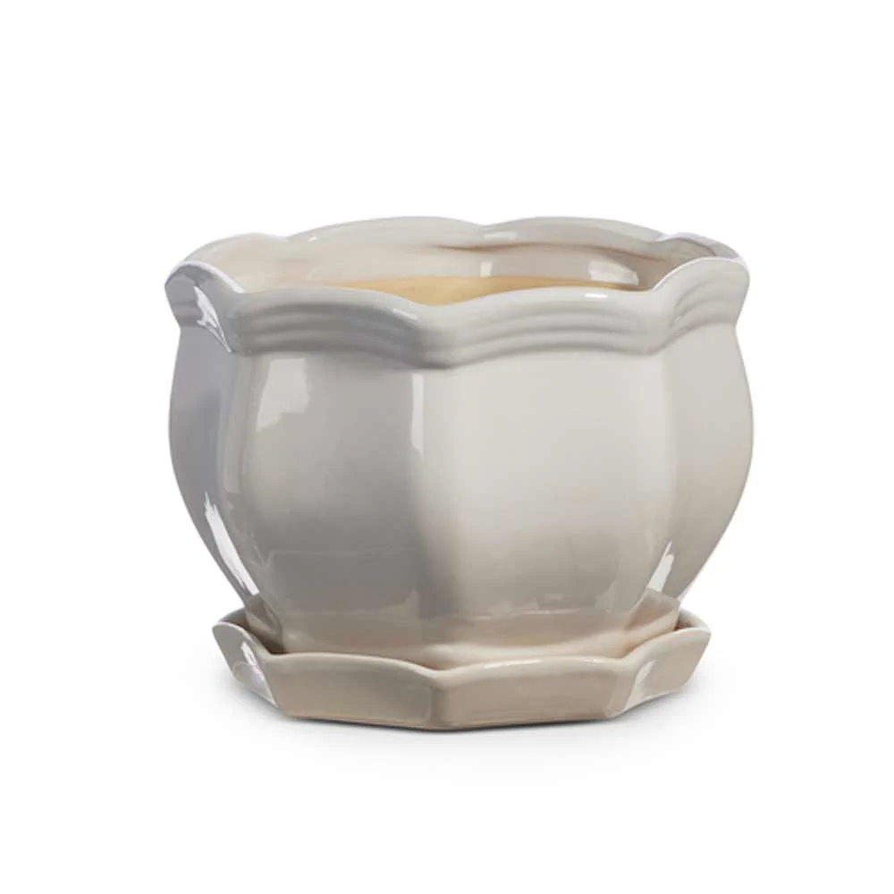 Raz, White Decorative Planter