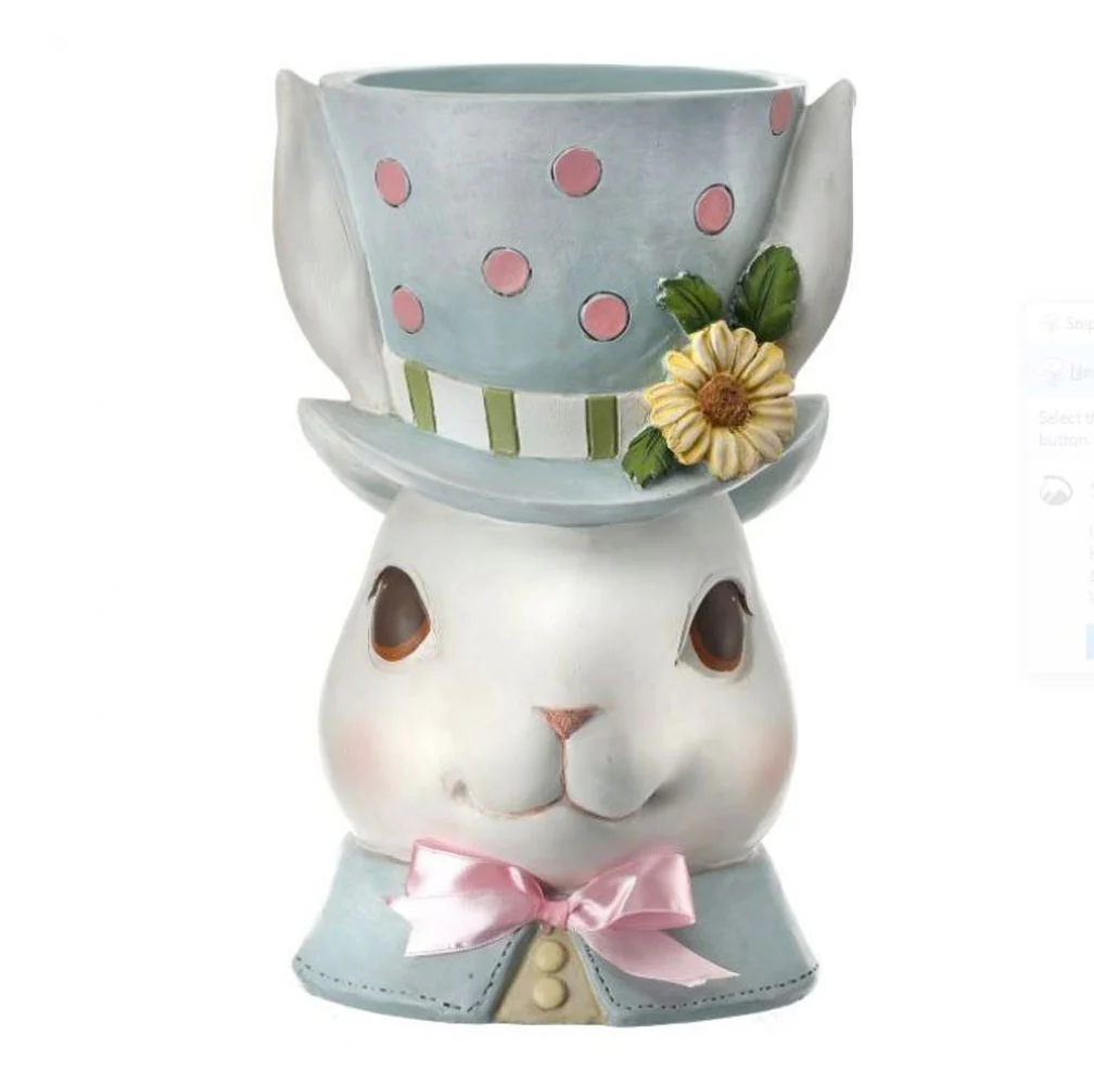 Regency, Gentleman Bunny Hat Planter, 12"