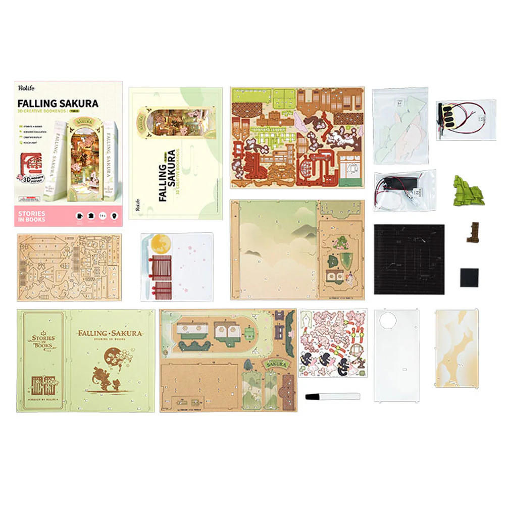 Robotime, Falling Sakura Miniature Book Nook Kit - Image 5