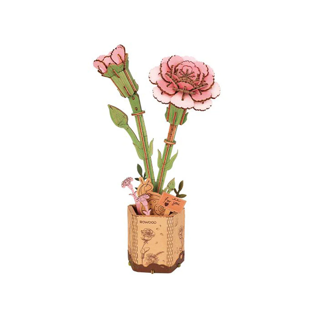 Robotime, Pink Carnation Wood Craft - Image 2