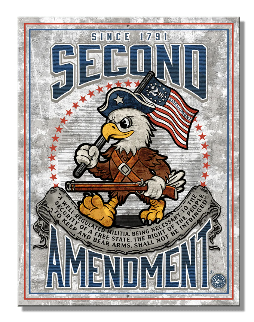 SH-2ND Amendment Mascot - 8.25in x 10.75in Metal Sign