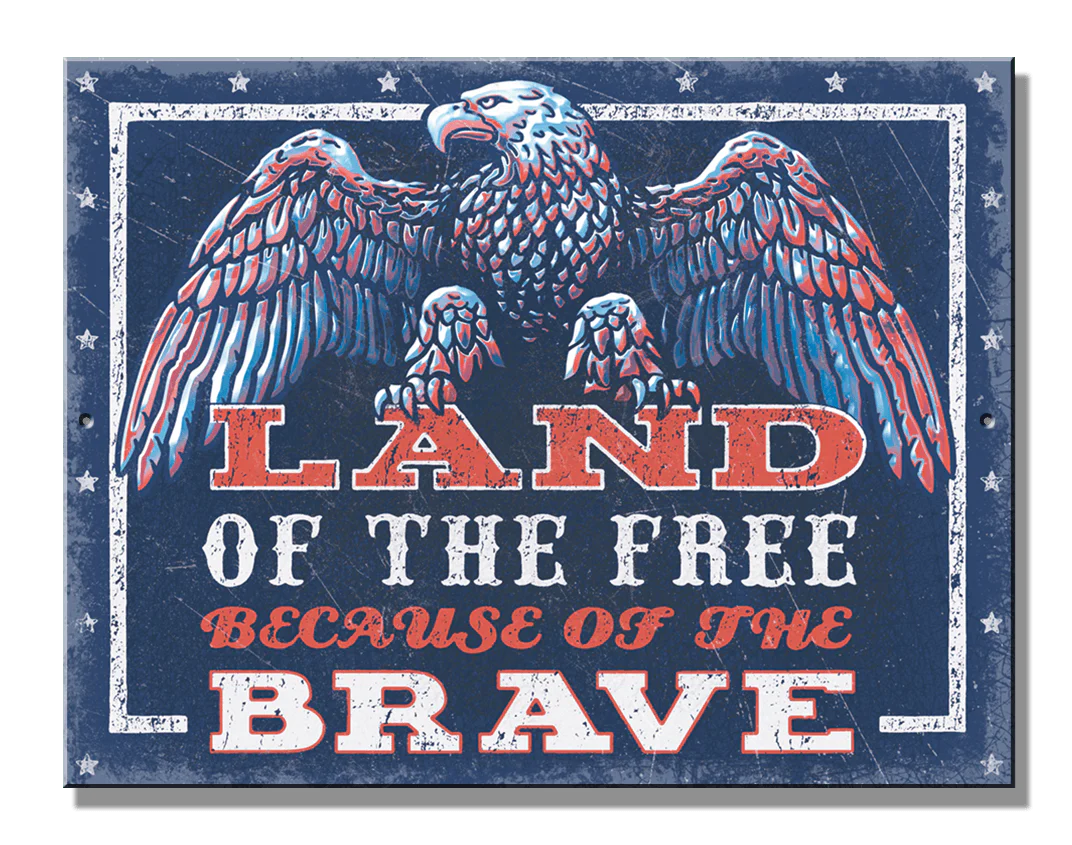 SH-Land Of The Free - 10.75in x 8.25in Metal Sign