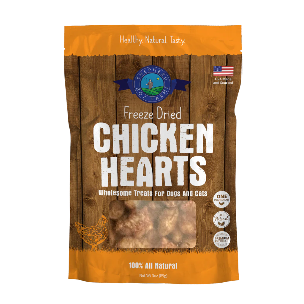 Shepherd Boy Freeze Dried Chicken Heart, 3oz.