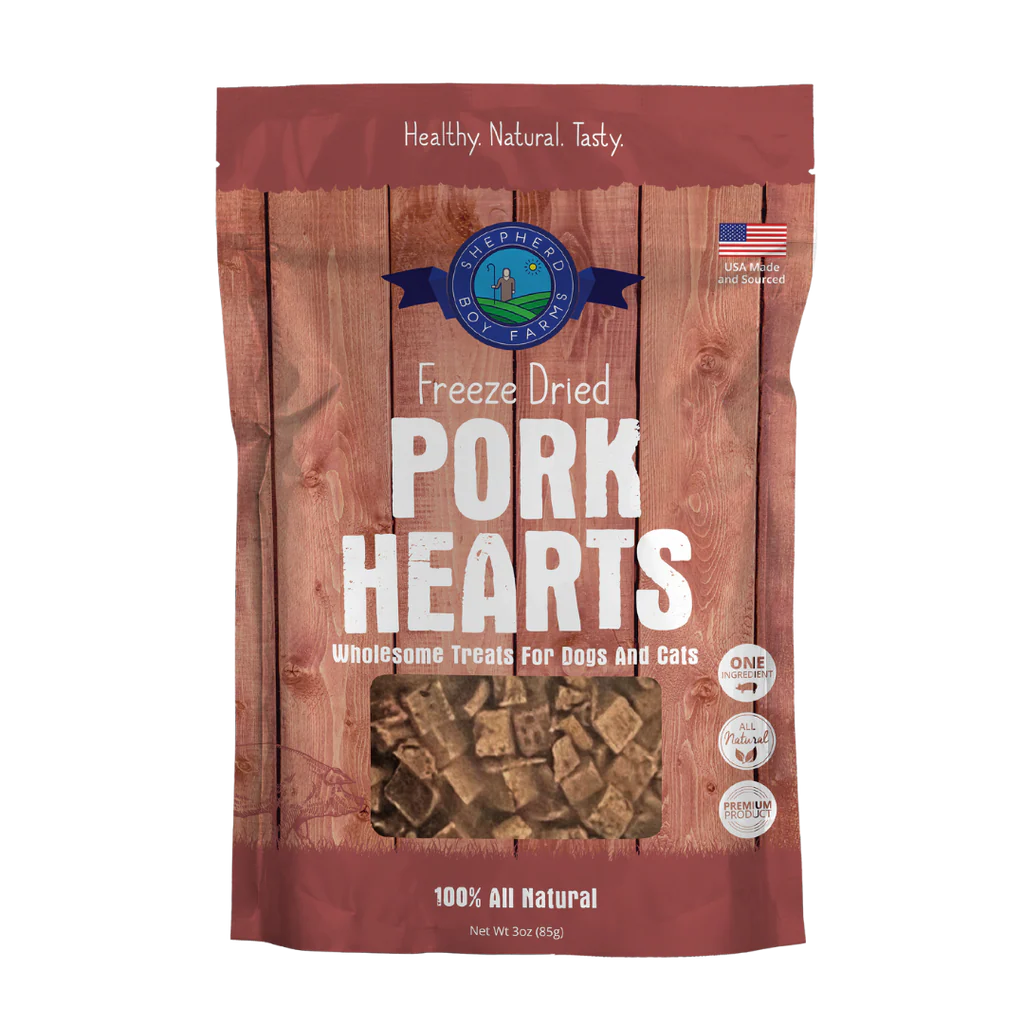 Shepherd Boy Freeze Dried Pork Heart, 3oz.