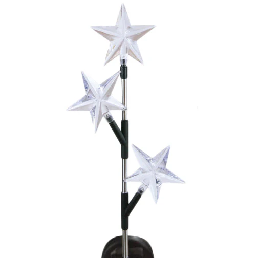 Solar Patriotic Triple Star Stake