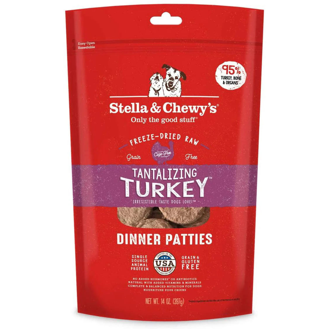 Stella & Chewy's Freeze-Dried Raw Stella's Tantalizing Turkey Dinner Patties, 14 oz.
