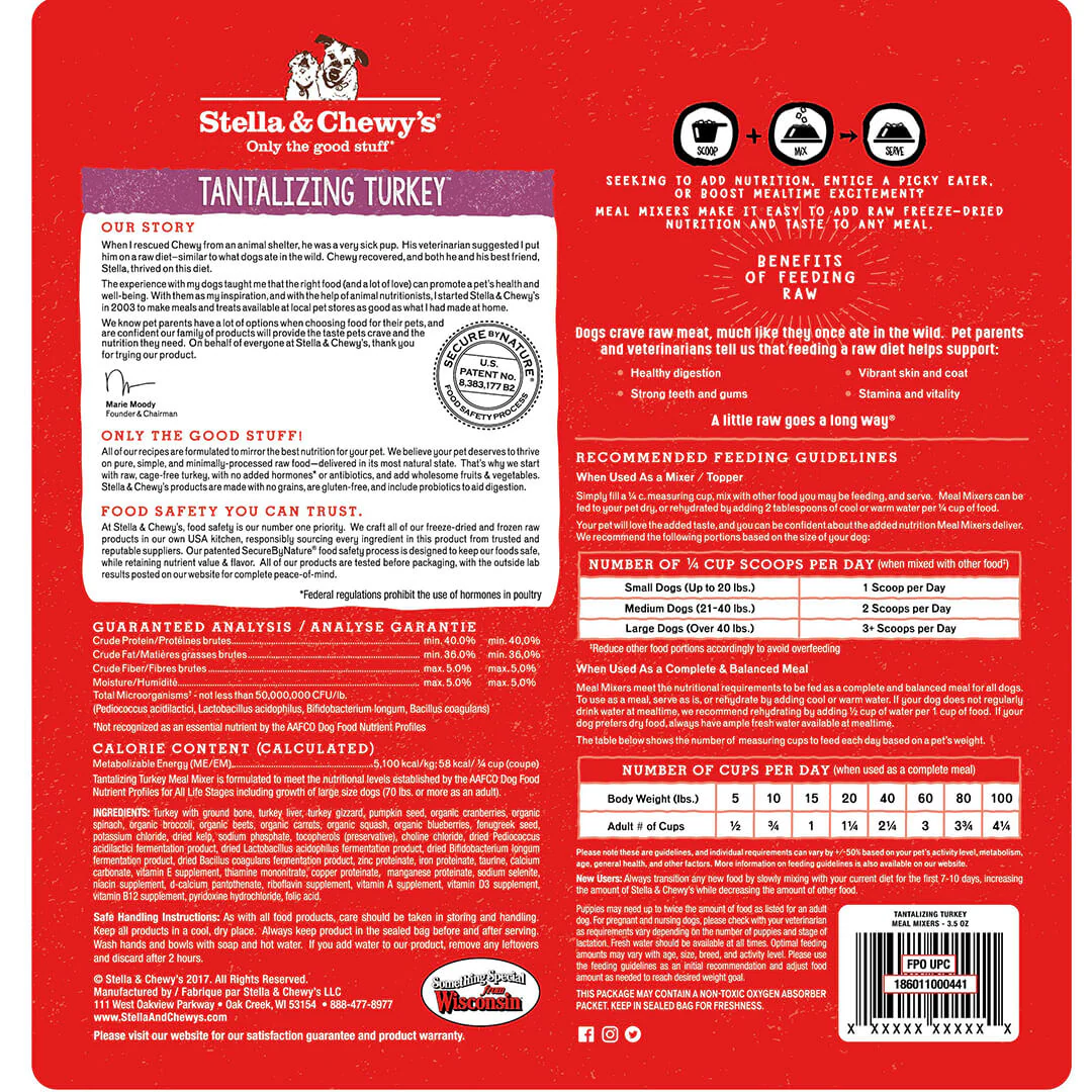 Stella & Chewy's Freeze-Dried Tantalizing Turkey Meal Mixers, 3.5 oz. - Image 2