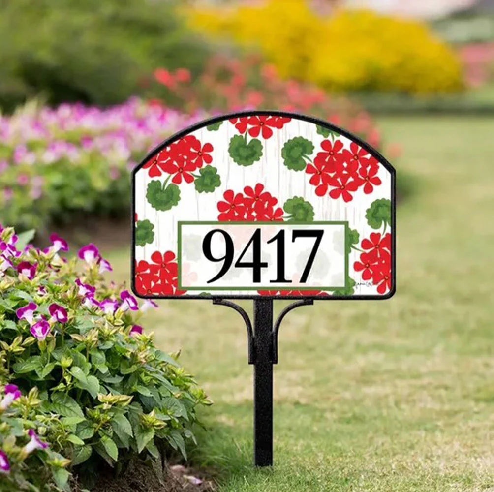 Studio M, Red Geraniums Yard Design - Image 2