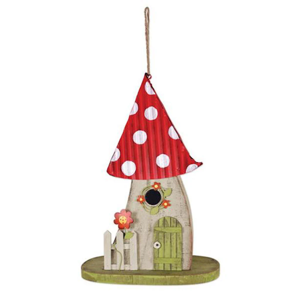 Sunset Vista, Red Mushroom Birdhouse