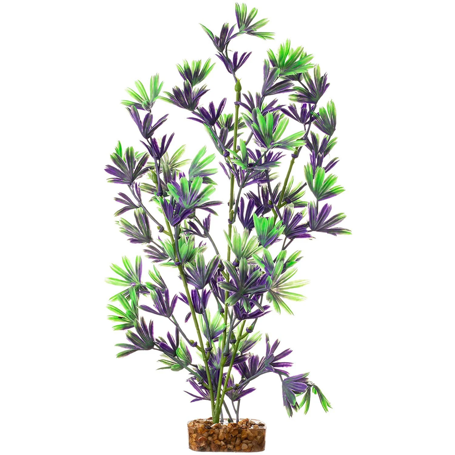 Tetra GloFish Aquarium Plant, Purple/Green, Large