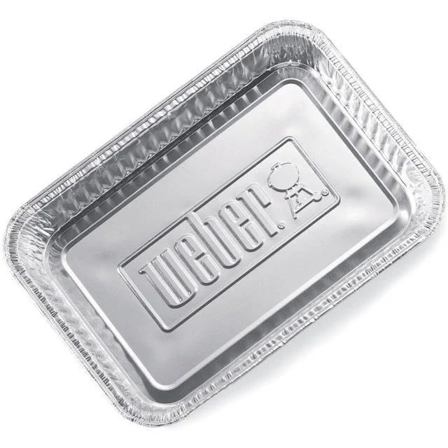 Weber Small 7-1/2 in. x-5 in. Aluminum Drip Pans (Set of 10)