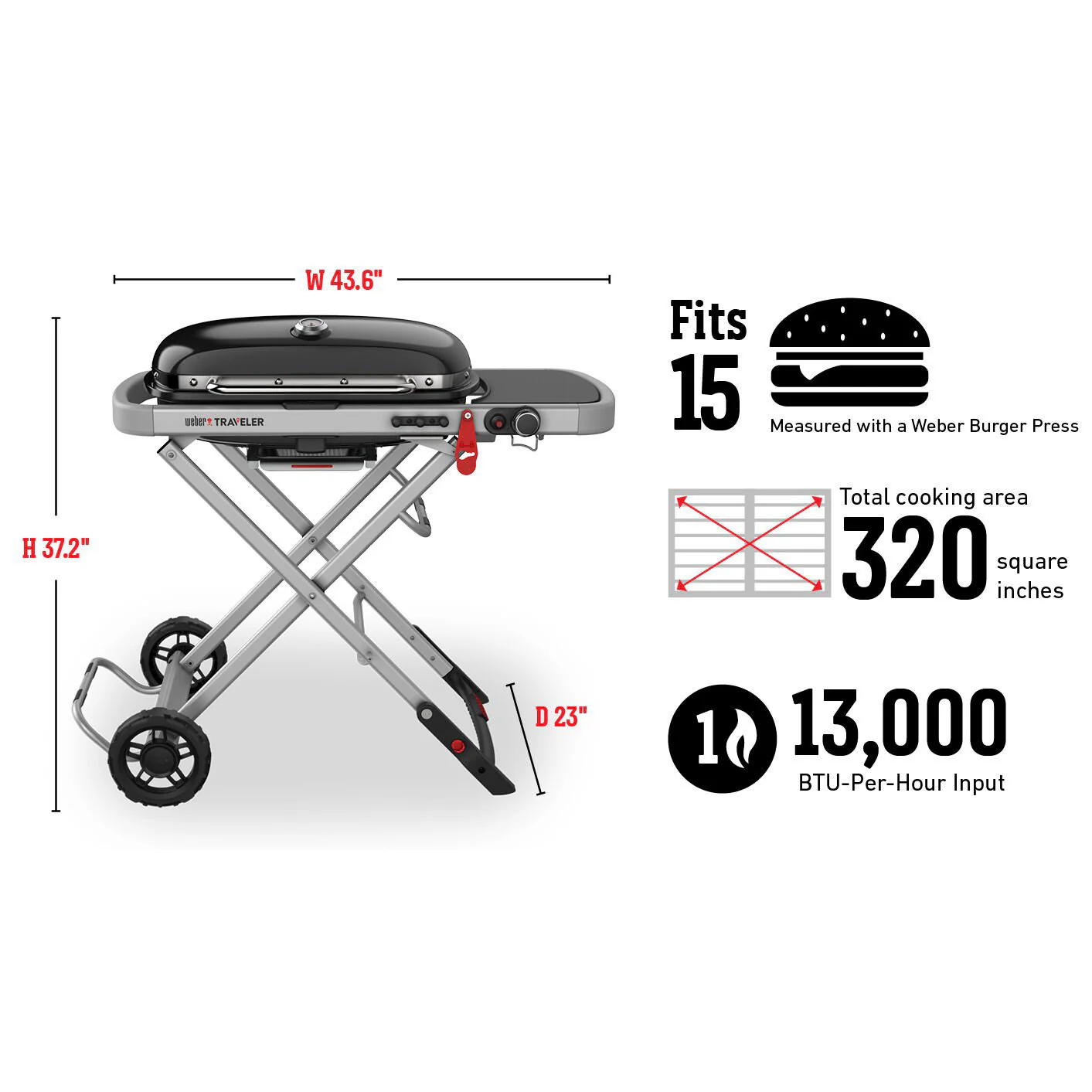 Weber Traveler Portable Gas Grill - Image 8