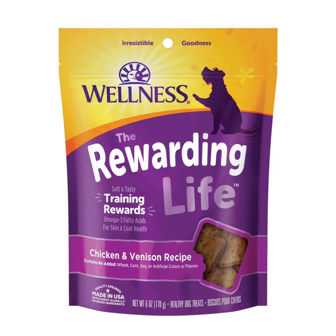 Wellness WellBites Chicken and Venison Recipe Soft Natural Dog Treats, 8-Ounce Bag