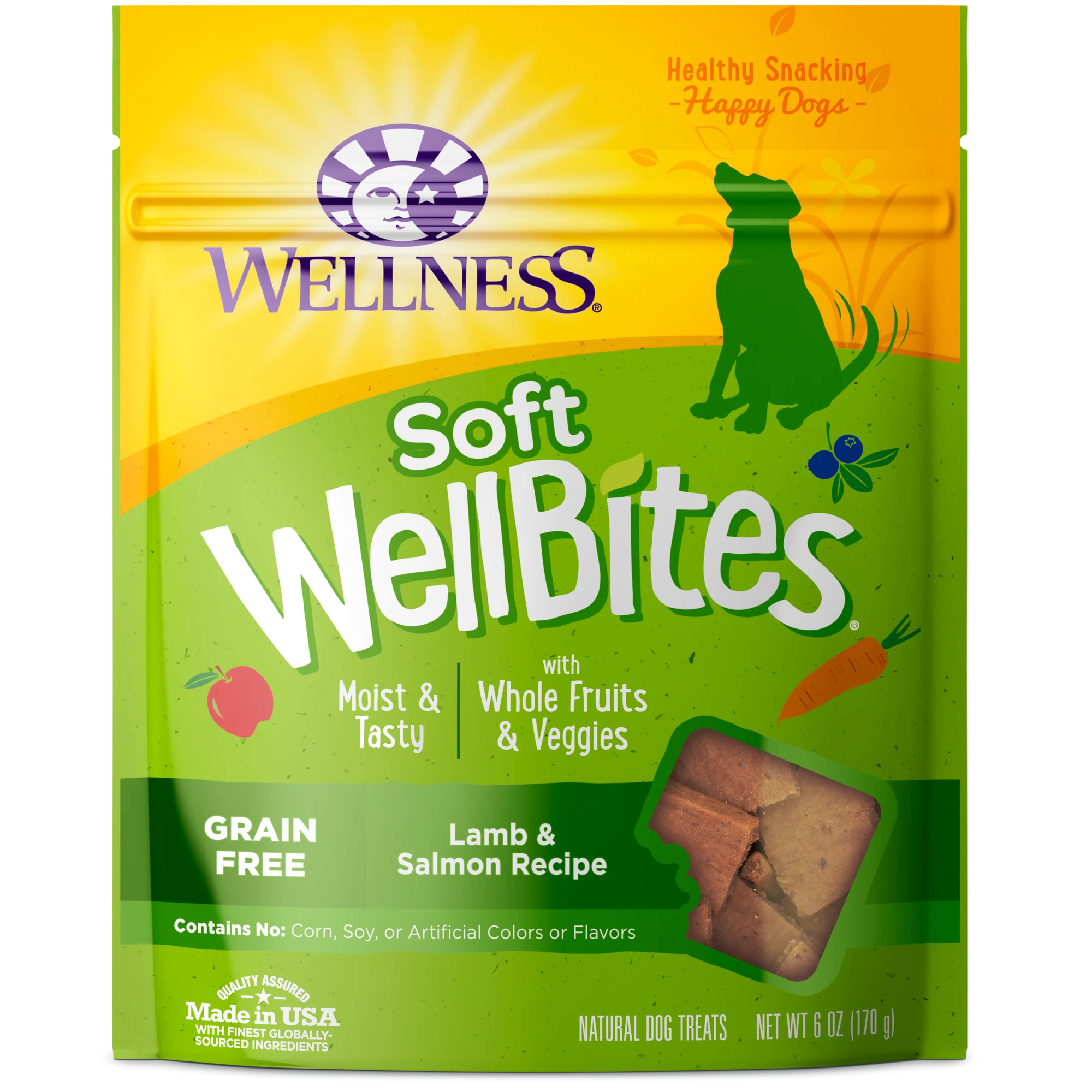 Wellness WellBites Lamb and Salmon Recipe Soft Natural Dog Treats, 8-Ounce Bag