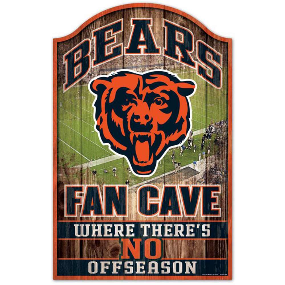 WinCraft, Chicago Bears "Fan Cave" Wooden Sign