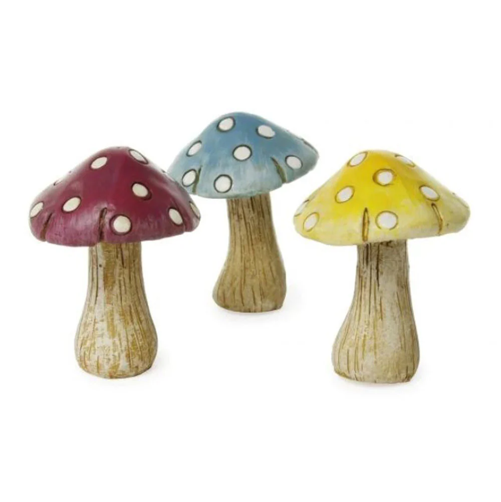 Woodland Knoll, Miniature Polka Dot Mushrooms, Set of 3