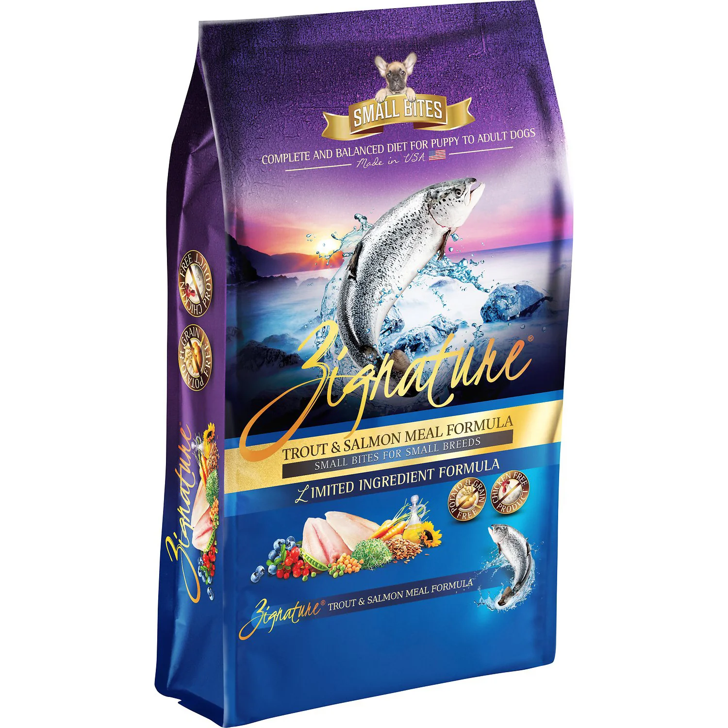 Zignature Small Bites Trout & Salmon Formula Dog Food, 13.5 LB